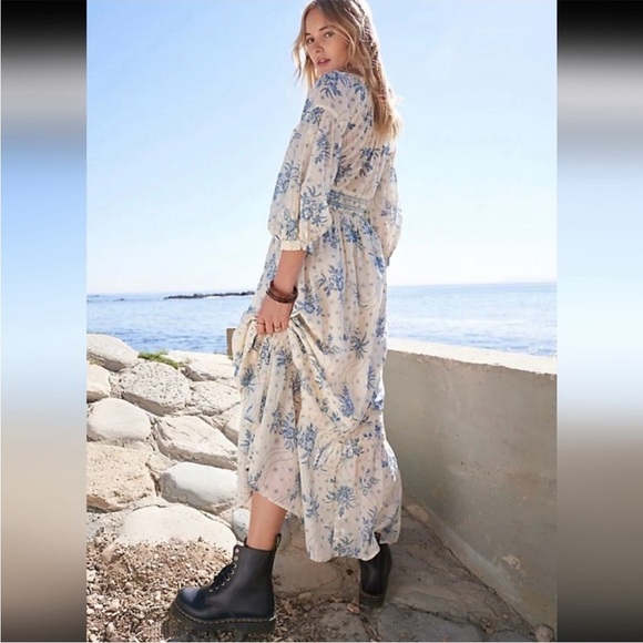 Free People Golden Hour Maxi Dress Tea Combo Size M NEW - Picture 3 of 16